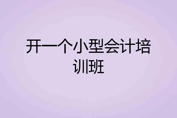 开一个小型会计培训班
