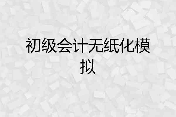 初级会计无纸化模拟