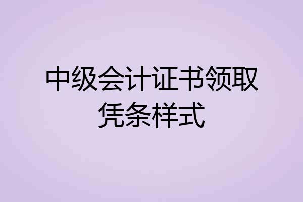 中级会计证书领取凭条样式
