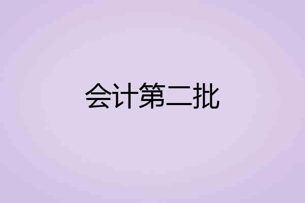 会计第二批