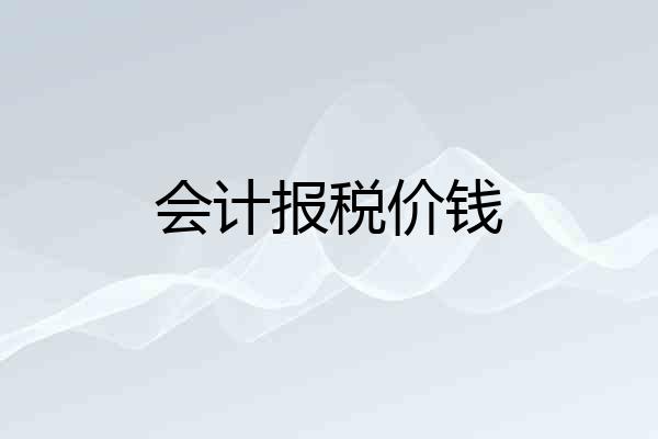 会计报税价钱