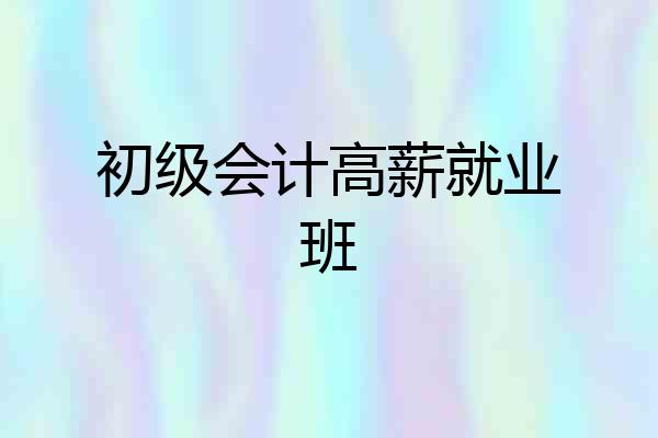 初级会计高薪就业班