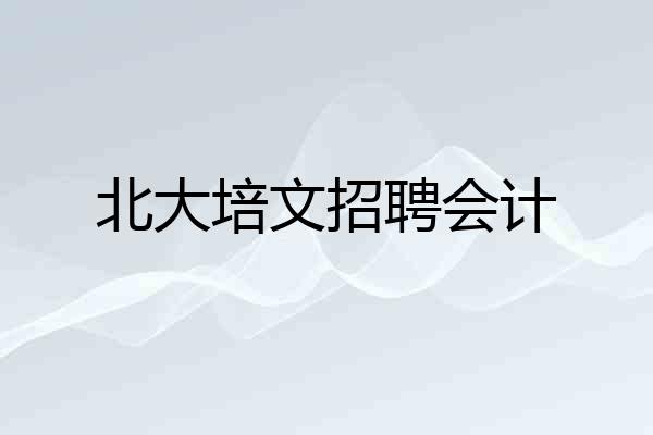 北大培文招聘会计