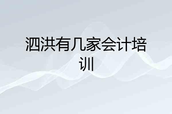 泗洪有几家会计培训