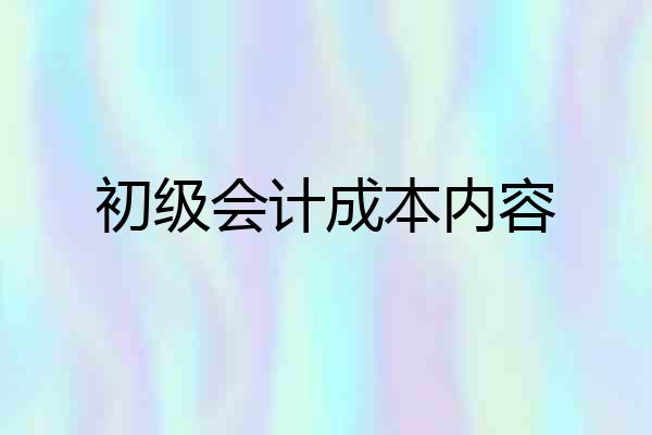 初级会计成本内容