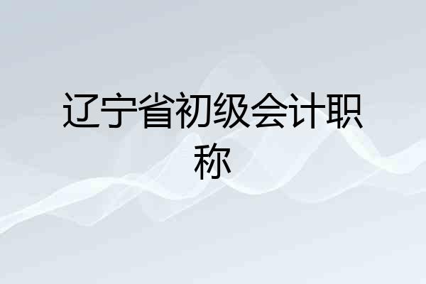 辽宁省初级会计职称