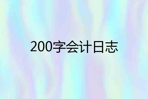 200字会计日志