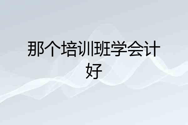 那个培训班学会计好