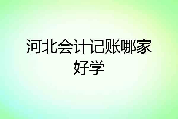 河北会计记账哪家好学