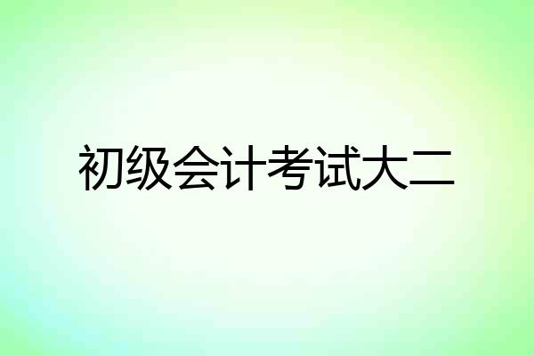 初级会计考试大二