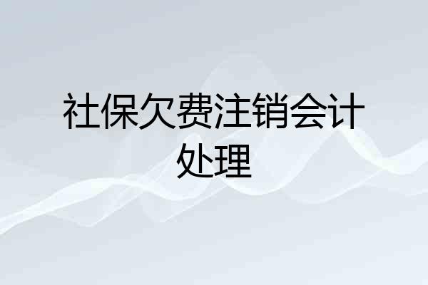 社保欠费注销会计处理