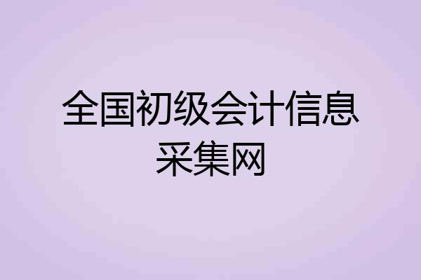 全国初级会计信息采集网