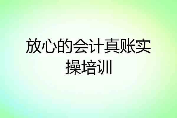放心的会计真账实操培训