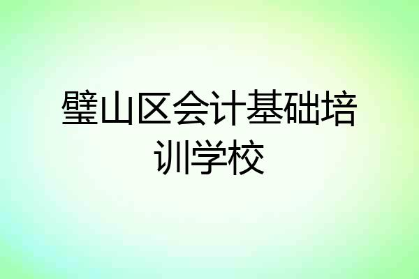 璧山区会计基础培训学校