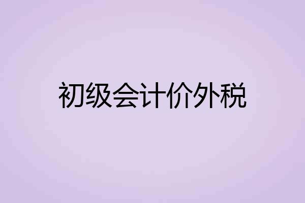 初级会计价外税