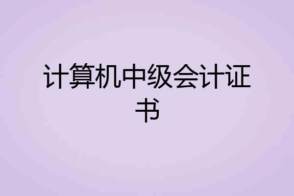 计算机中级会计证书