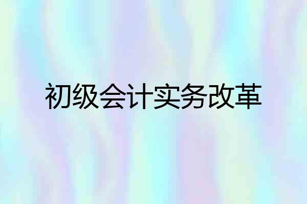 初级会计实务改革