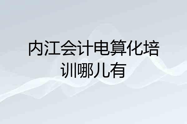 内江会计电算化培训哪儿有