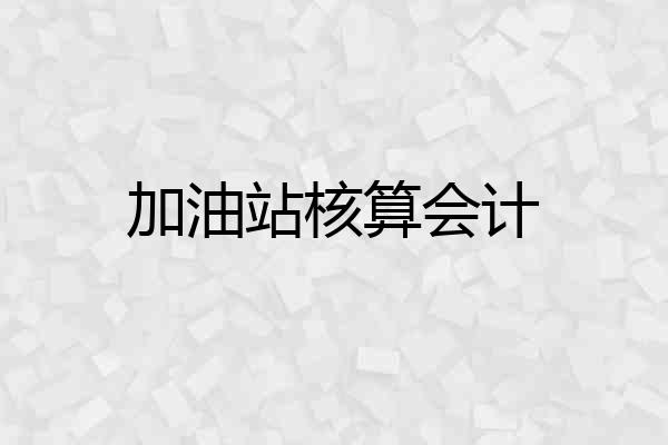 加油站核算会计