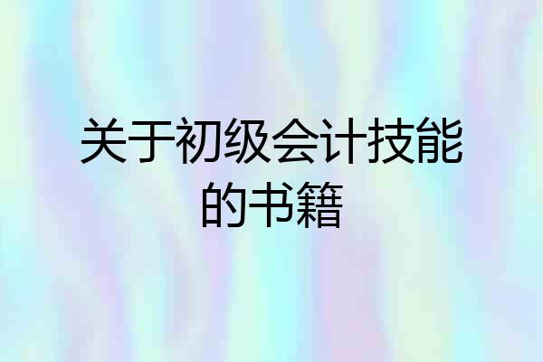 关于初级会计技能的书籍