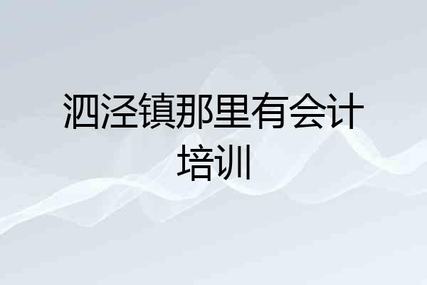 泗泾镇那里有会计培训