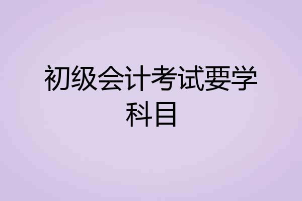 初级会计考试要学科目