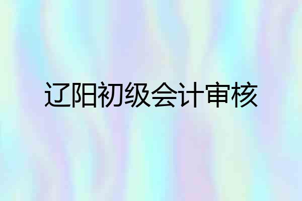 辽阳初级会计审核
