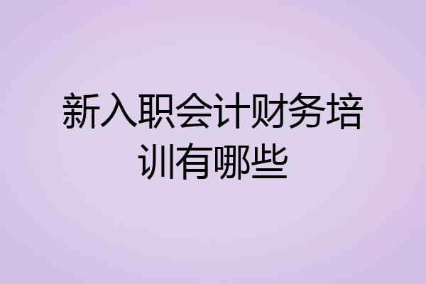 新入职会计财务培训有哪些