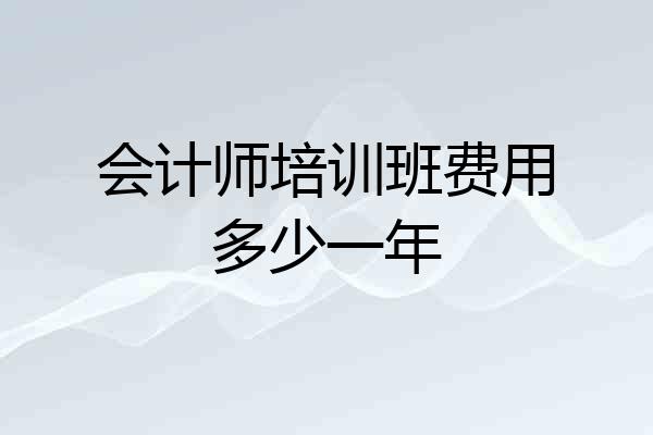 会计师培训班费用多少一年