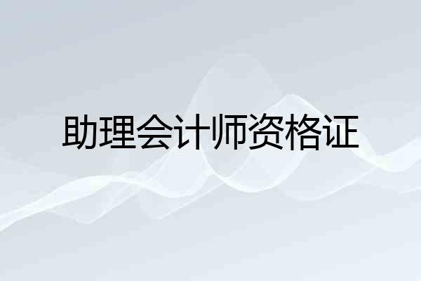 助理会计师资格证