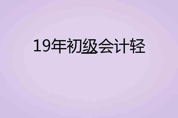 19年初级会计轻一