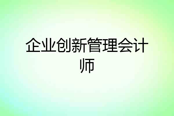 企业创新管理会计师