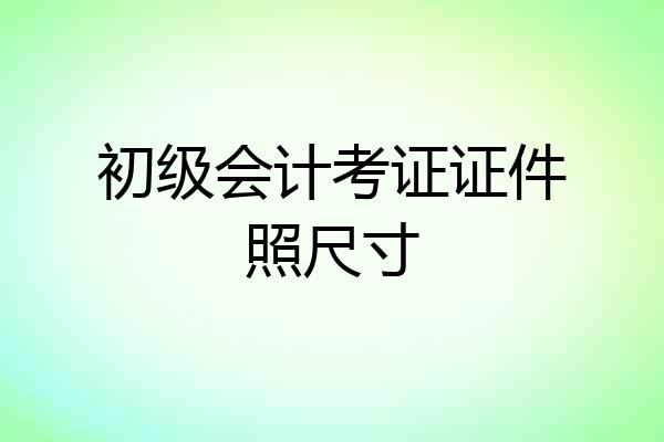 初级会计考证证件照尺寸