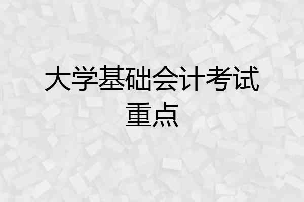 大学基础会计考试重点