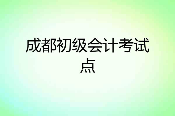 成都初级会计考试点