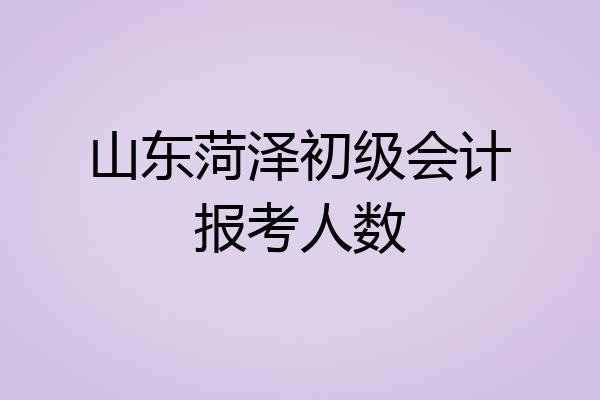 山东菏泽初级会计报考人数