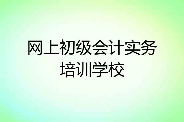 网上初级会计实务培训学校