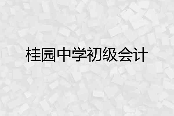 桂园中学初级会计