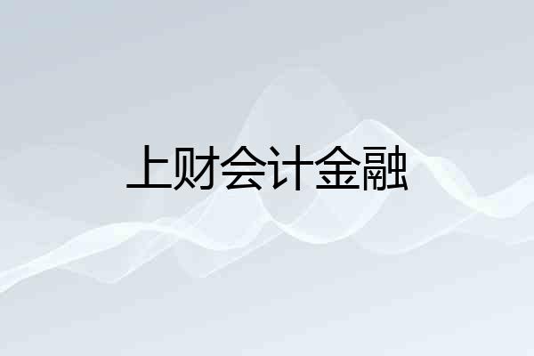 上财会计金融