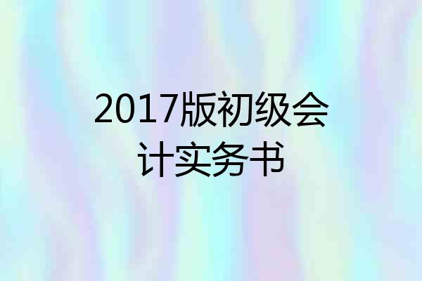 2017版初级会计实务书