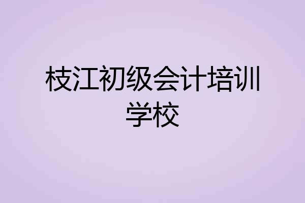 枝江初级会计培训学校