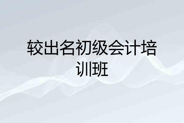 较出名初级会计培训班