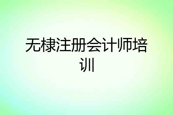 无棣注册会计师培训