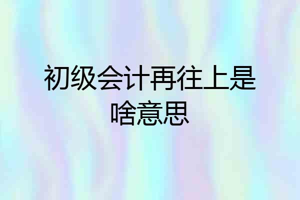初级会计再往上是啥意思