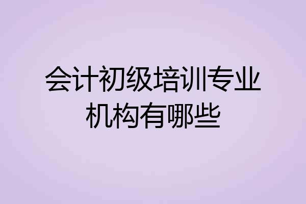 会计初级培训专业机构有哪些