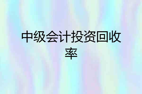 中级会计投资回收率