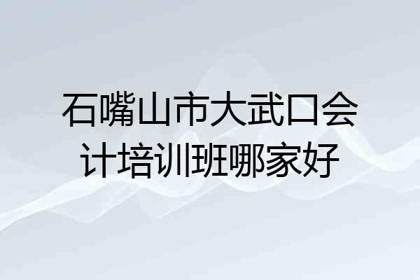 石嘴山市大武口会计培训班哪家好