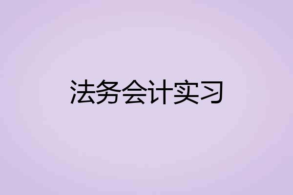 法务会计实习
