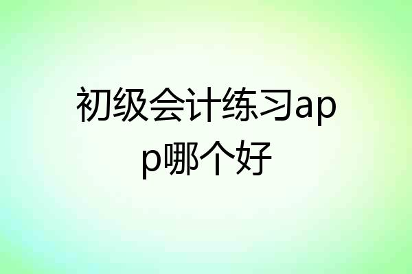 初级会计练习app哪个好