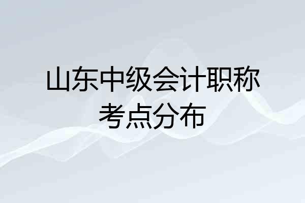 山东中级会计职称考点分布